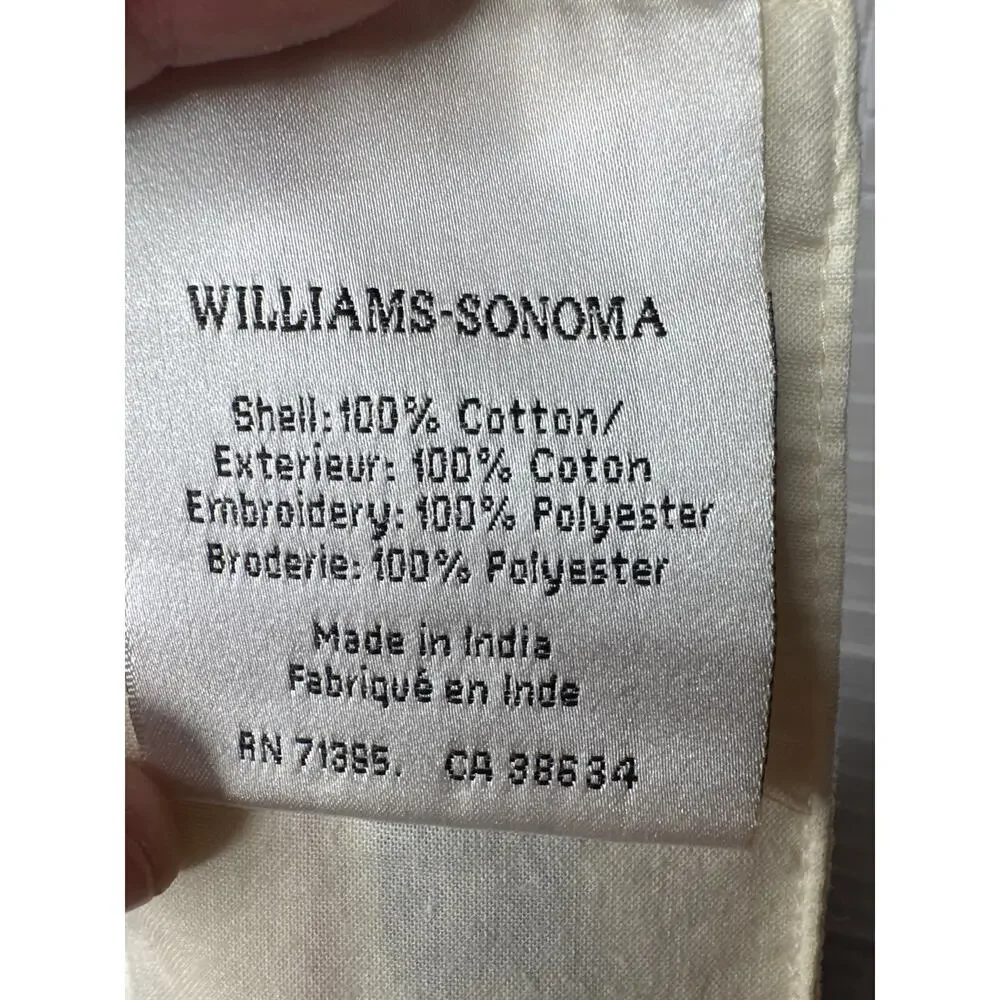 Williams-Sonoma Floral Embroidered Cotton Table Runner - 20 in x 14 in